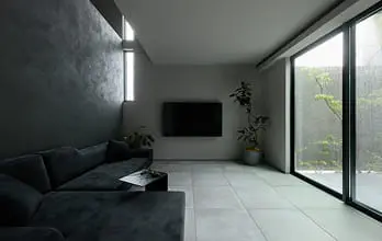 黒を基調としたシックなテレビルーム